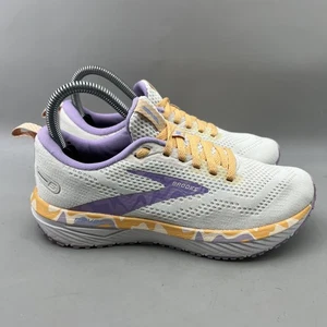 Zapatillas bajas Brooks Revel 6 para correr para mujer talla 6,5 B blancas moradas cómodas - Imagen 1 de 8