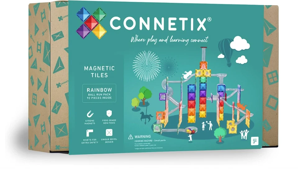 Connetix Rainbow Ball Run Pack – 92‑Piece Magnetic Motion Building Set - Image 1 of 4