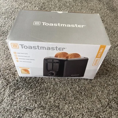 Toaster 2 Slices Toastmaster Wide Slots For Bagals 6 Settings Cool Touch Black - Image 1 of 4