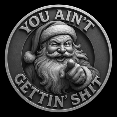 Christmas Laser Engraved Bad Santa Wood Plaque 10x10 Personalized Gift - Image 1 of 4