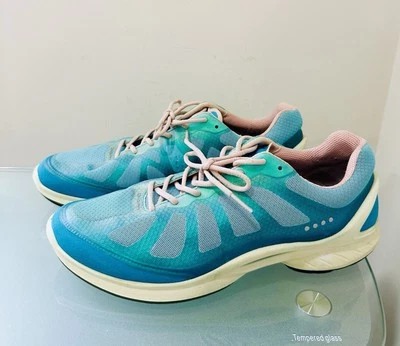 Zapatillas deportivas Ecco Biom Fjuel Racer para mujer azul rosa beige con cordones talla 9,5 Foto 1 de 4