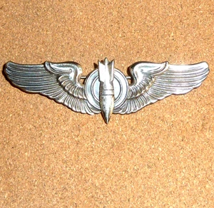 VTG Sterling Silver Air Force Bombardier Badge Wings Pin 3 in. Army Air Corps - Picture 1 of 6
