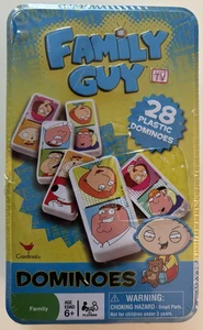 FAMILY GUY DOMINOES 28 Kunststoffteile in Blechdose von Cardinal. TOP! - Bild 1 von 2