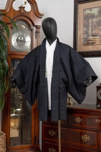 CHAQUETA HAORI JAPONESA VAINILLA PARA HOMBRE KIMONO AUTÉNTICA JAPÓN GENUINA VINTAGE - Imagen 1 de 8