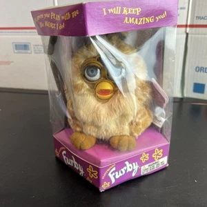 Vintage FURBY 1998 Brown Fur Blue Eyes 90s Tiger Electronics RARE Giraffe - Picture 1 of 12