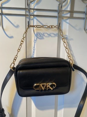 Michael Kors Black Leather gold logo crossbody bag - Image 1 of 4