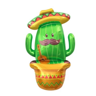Mexican Fiesta Balloon Cactus Tropical Birthday Party Decoration Glossy Large — 第 1/4 张图片