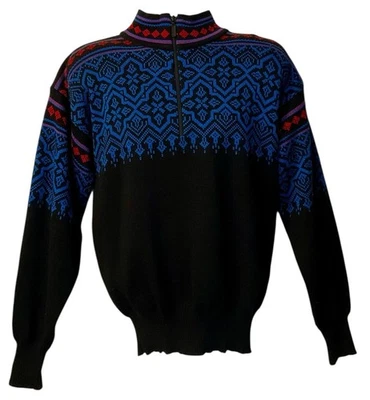 Suéter Vintage MEISTER M Ski Fair Isle Colorido 1/4 Cremallera Mezcla Lana *Como Nuevo* Foto 1 de 4