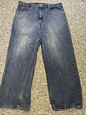 Pantalones de mezclilla vintage Y2K Southpole para hombre 40 azul lavado oscuro pierna ancha holgados Foto 1 de 4