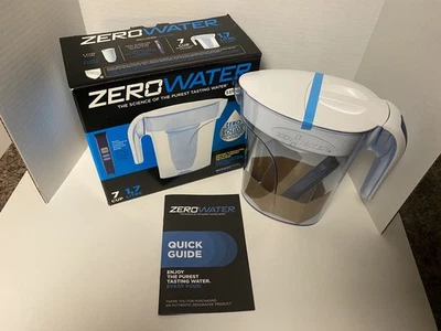 Zero Water Pitcher, 7 cup, Includes Water Meter, NEW, No Filter - Image 1 of 3
