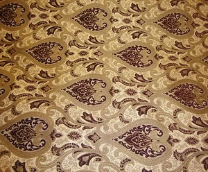 Chenille upholstery Monte Cristo Wine Damask print home Fabrics 56" Wide BTY - Picture 1 of 1