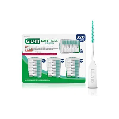 GUM Dental Suave Selecciones Limpiadores Entre Dientes Eliminación de Alimentos 320Ct Versión Original Foto 1 de 4