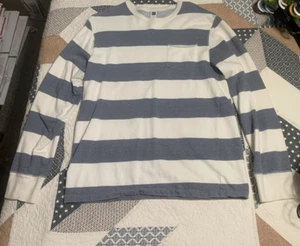 Vintage Gap Sweater White and Blue striped Light size L Sweatshirt - Picture 1 of 9