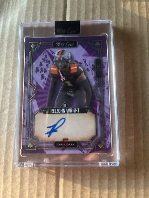 Rejzohn Wright wild card five card draw/4 purple auto - Image 1 of 2