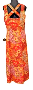 Coldwater Creek Maxi Sun Dress Women’s 12 Crisscross Back Button Front Floral - Picture 1 of 14