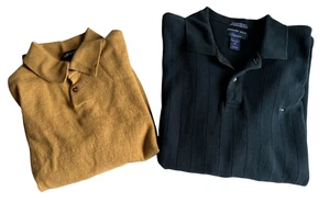 Two Long Sleeve Golf Shirts XL Murano Wool and Alexander Julian Classics - Picture 1 of 4