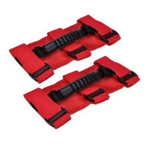 Red Roll Bar Grab Grip Handle Handles fits Jeep Wrangler JT JL JK TJ YJ Off Road - Picture 1 of 9