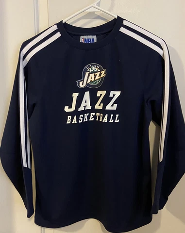NBA Youth Navy Blue Utah Jazz Long Sleeve Jersey Shirt  Boys/Girls Size L 12/14 Cover