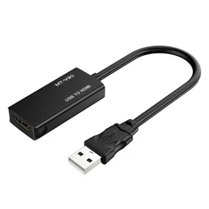 USB 2.0 A Male to HDMI Video Converter Cable Adapter - Laptop PC to Projector TV - Picture 1 of 1