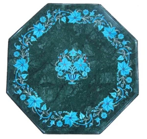 Consola de piedra turquesa mármol verde 30" bar escritorio decoración de mesa de inauguración de casa - Imagen 1 de 9
