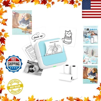 Sticker Printer - Printpods Mini with Stickers, Print Pod, Light Blue - Image 1 of 4