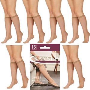 6 Pair Kayser Plus Sheer Knee Hi High NuBeige Stockings Tights H12200 Bulk - Picture 1 of 5