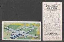 TRADE CARDS Lyons 1962 Wings across the World - complete set