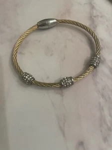 Kristall & Gold Zopf Armband Magnetverschluss hochwertiges Trachtenstück - Bild 1 von 7