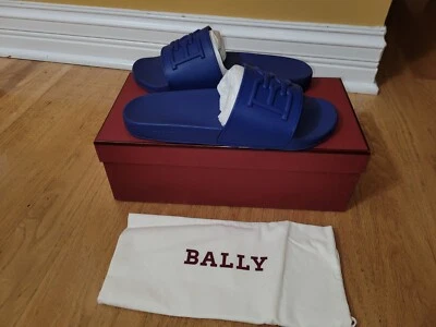 NUEVO EN CAJA Sandalias Bally Scotty Para Hombre Diapositivas Goma Logotipo Repujado Almirante Elige Talla  Foto 1 de 4