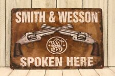 Smith & Wesson Tin Poster Sign Man Cave Vintage Ad Style Gun Shop Pistol 97 a