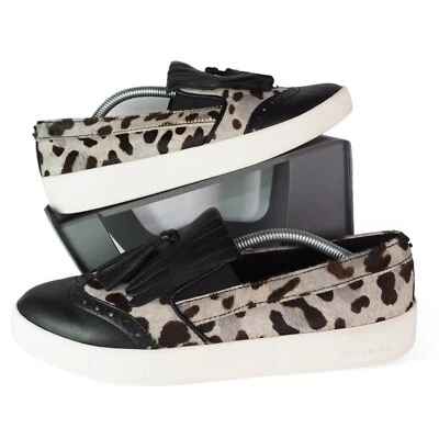 Mocasines sin cordones Cole Haan Grandpro Spectator Kiltie borla ocelote para mujer 8,5B Foto 1 de 4