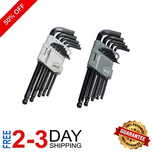 26-Piece Hex Key Allen Wrench Set - Long Arm with Ball End, Chrome Vanadium - Picture 1 of 7