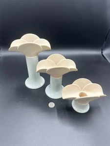 RARE LISA LARSON ROSENTHAL STUDIO-LINIE MID CENTURY TRIO FLOWER CANDLE HOLDERS! - Picture 1 of 17