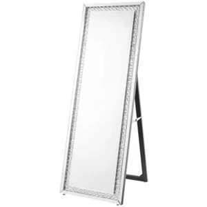 Elegant Decor Sparkle 63" Contemporary Silver Crystal Frame Standing Mirror - Picture 1 of 6