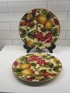 Lot of 2 Waverly Floral Manor Salad Plates Garden Room Floral/Fruit 8 3/8 Poland - Picture 1 of 6