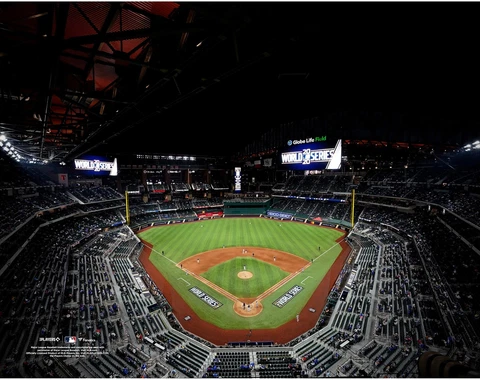 Globe Life Field Texas Rangers Unsigned Night Time General View Photograph Cover