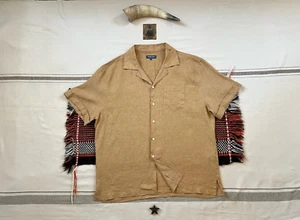 Frescobol Carioca Angelo Linen Shirt 2XL Tan Brown Tobacco New BNWOT Short Sleev - Picture 1 of 16