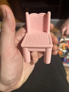 Vintage 90s Playskool Dollhouse Pink Kitchen Dining Chair - Smoke Free Home - Picture 1 of 1