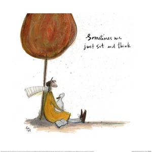 Sam Toft - Sometimes We Just Sit and Think - Official 40 x 40cm Fine Art Print - Picture 1 of 1