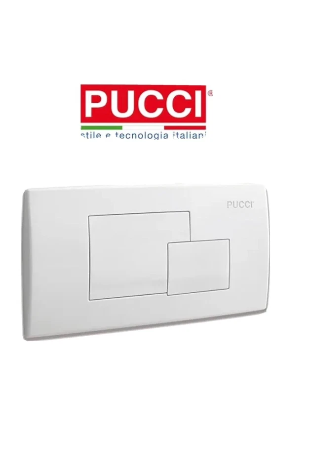 PLACCA PUCCI ECO DOPPIO SCARICO BIANCA Modello Vecchio 34cm L. 18cm H.