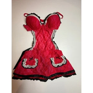 Victoria's Secret Sexy Little Things Red Lace Bra Bodysuit Lingerie 34C - Picture 1 of 4