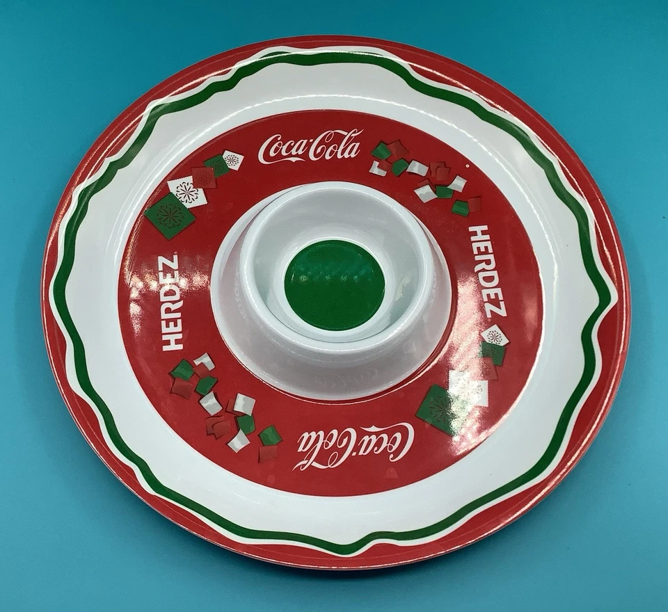 全新 可口可乐 12 英寸 芯片和浸盘-派对-厨房-晚餐-零食 三聚氰胺器皿 — 第 1/3 张图片