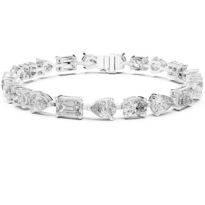 15 TCW Multi Shape Lab Grown Diamond Bracelet 14 KT Gold - Image 1 of 4