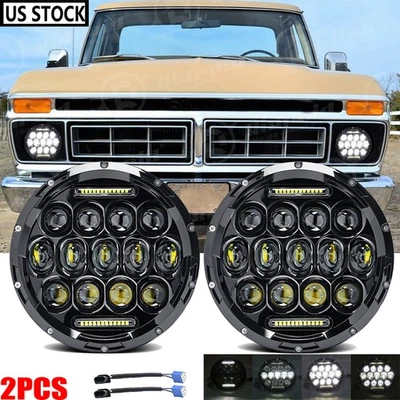 7" Inch LED Headlights Hi-Lo Beam For Ford F-100 F-250 F-350 Pickup 1953-1977 - Изображение 1 из 4