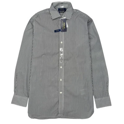 Nueva Camisa POLO Ralph Lauren Para Hombre Talla 15 32/33 Elastizada Negra Blanca Rayas Foto 1 de 4