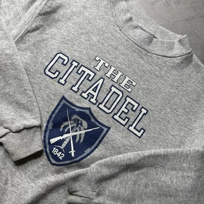 Sudadera Vintage Años 80/90 The Citadel Gris Soffe Adulto Grande Foto 1 de 4