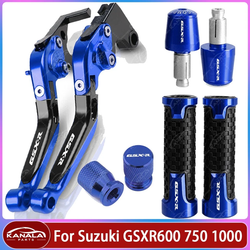 For SUZUKI GSXR600 750 1000 Adjustable CNC Brake Clutch Lever Handle Grips Set Foto 1 de 1