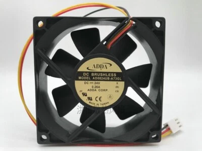 ADDA AD0824UB-A73GL 80*80*25MM 8025 DC24V 80mm 3-wire dedicated cooling fan 3pin - Image 1 of 3