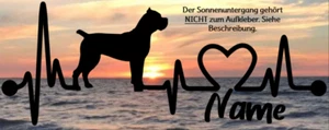 Aufkleber Hund Cane Corso Herzschlaglinie Wohnwagen, Auto - Bild 1 von 2