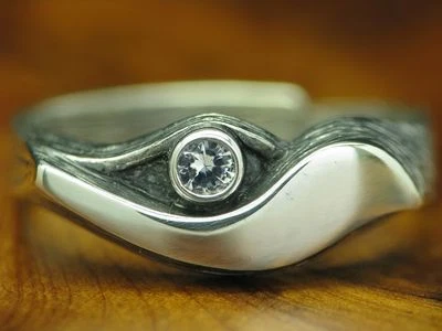 925 Argento Sterling Anello Con Cristallo di Rocca Ricoperto / Vero / Rg 57/3,7g - Immagine 1 di 3